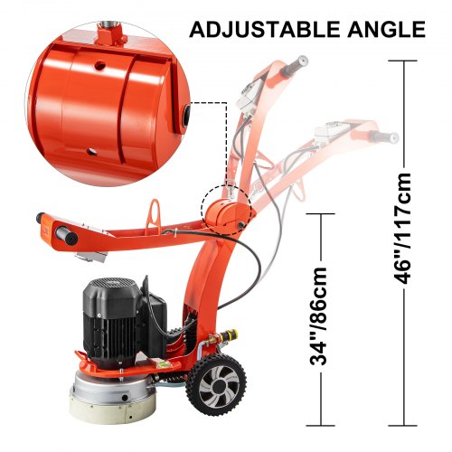 VEVOR Electric Concrete Floor Grinder 10" WalkBehind Grinder 1.5HP