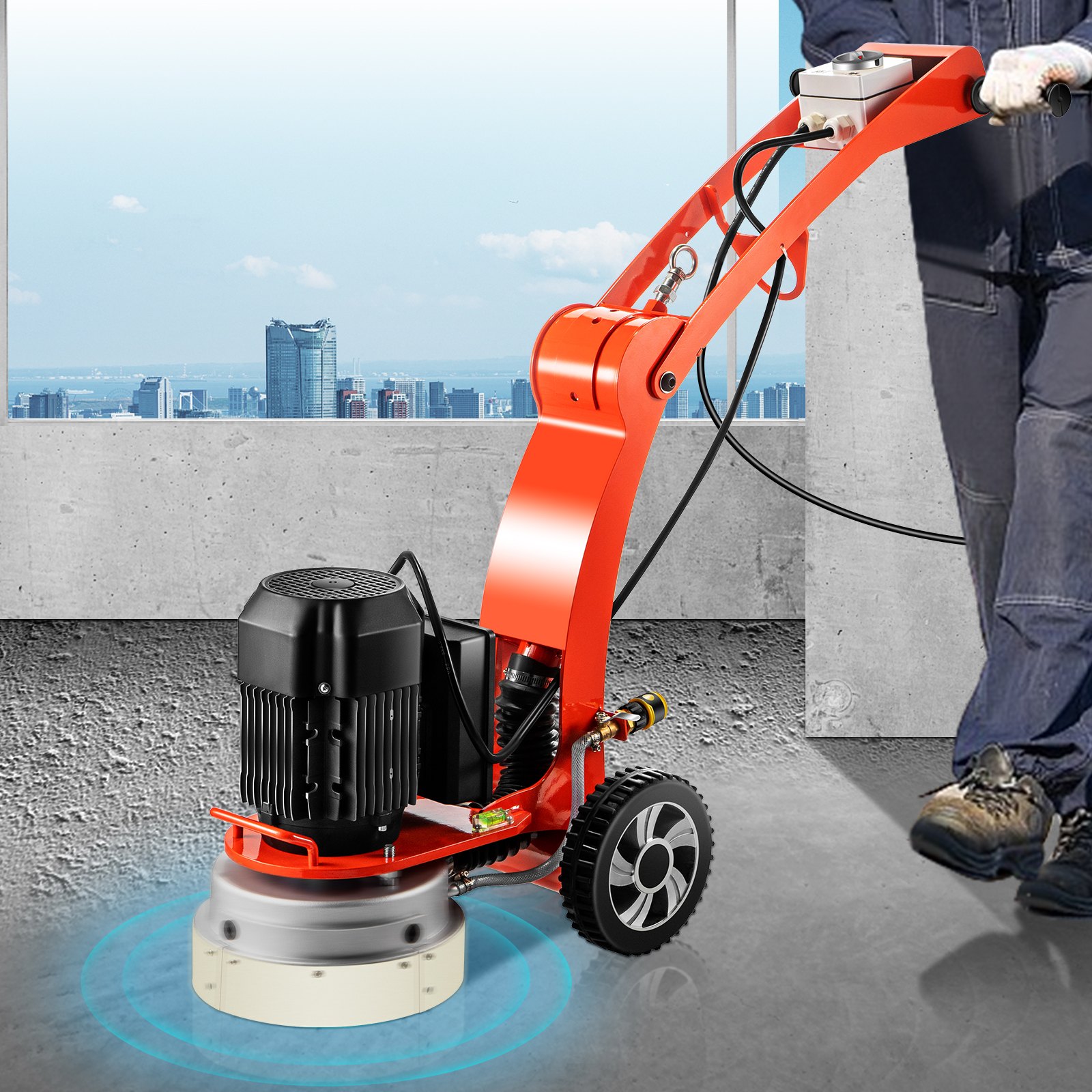 VEVOR Electric Concrete Floor Grinder 10" WalkBehind Grinder 1.5HP