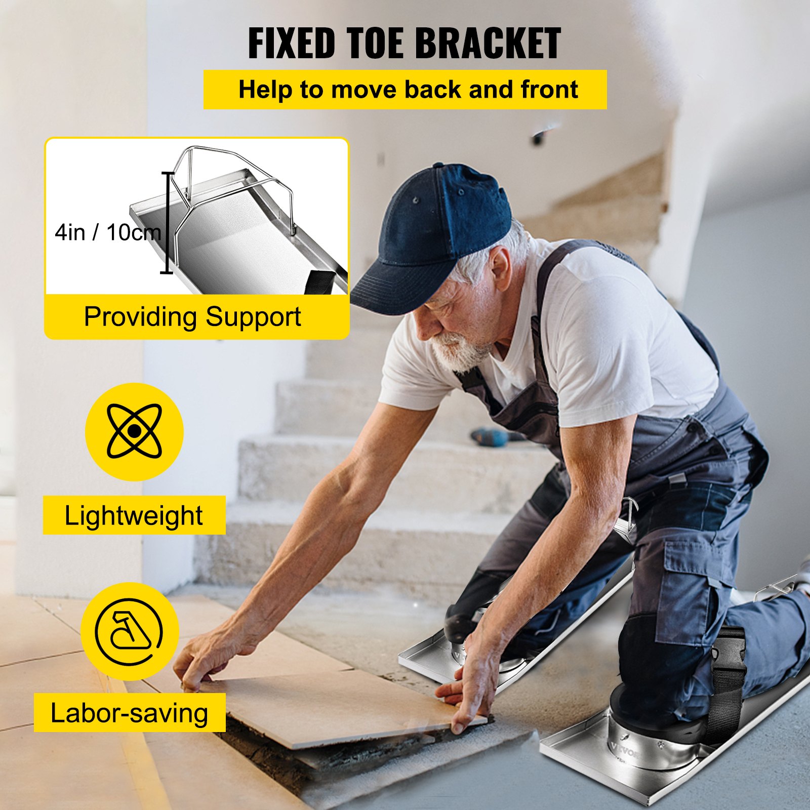 VEVOR Concrete Knee Boards Slider Knee Boards 28" x 8" Kneeler Board