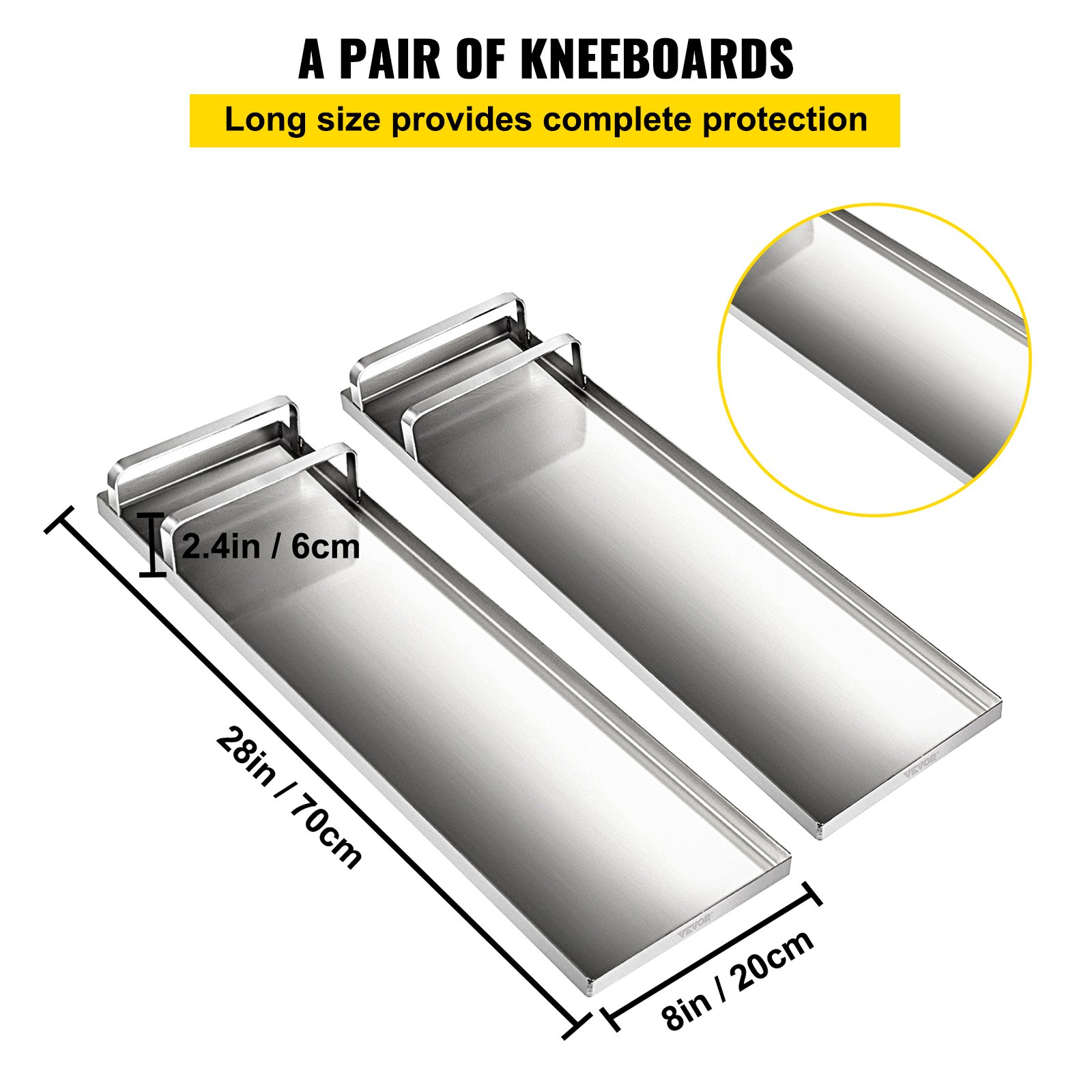 VEVOR 28" x 8" Concrete Knee Boards Slider Knee Boards, Kneeler Board
