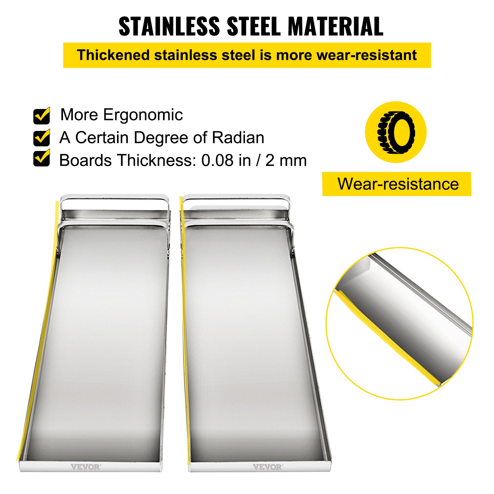 VEVOR 28" x 8" Concrete Knee Boards Slider Knee Boards, Kneeler Board