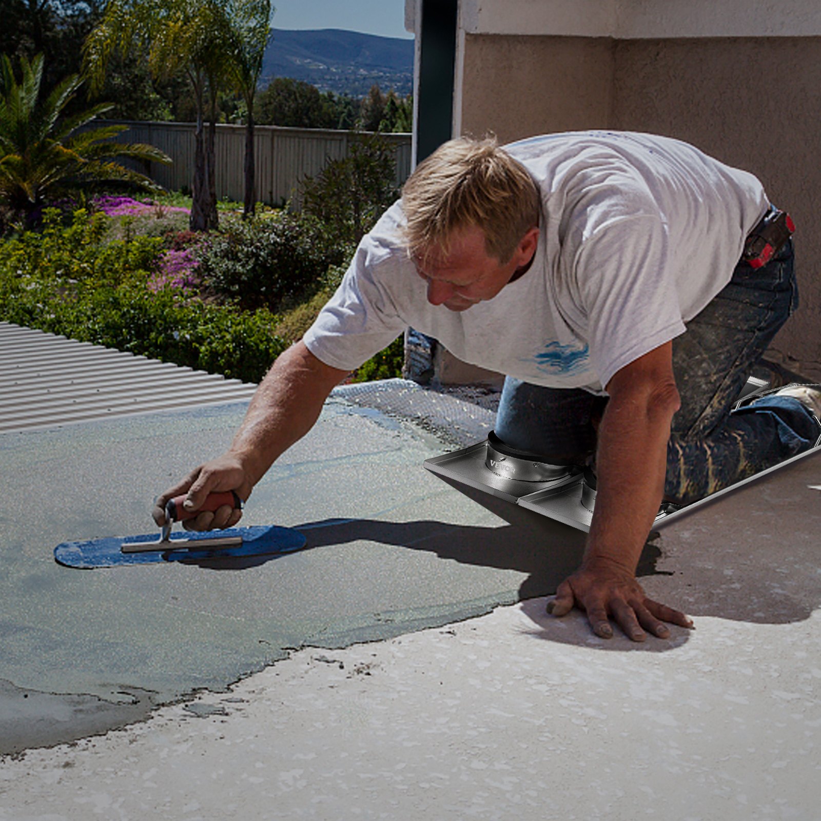 VEVOR 30'' x 8'' Concrete Knee Boards Slider Knee Boards Kneeler Board