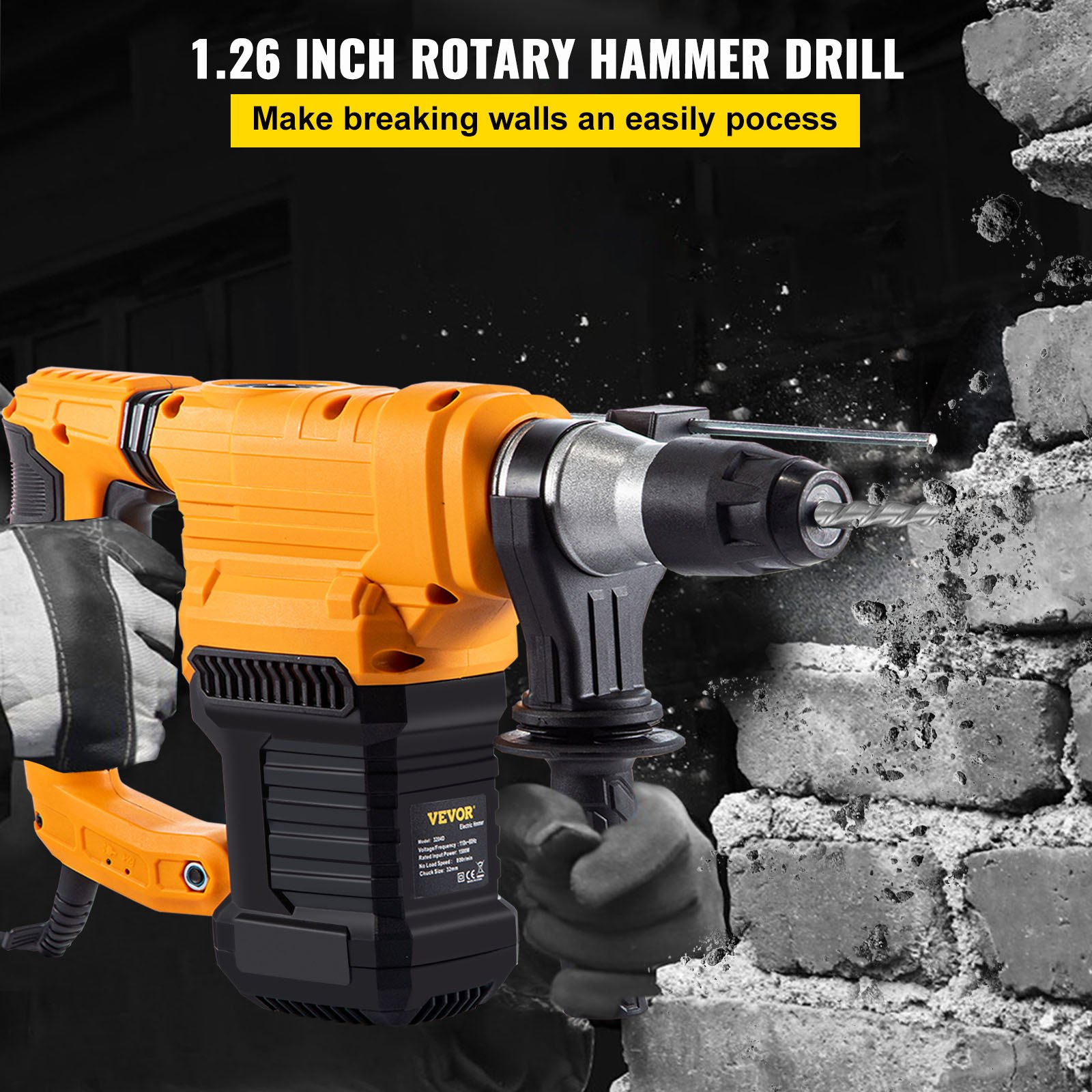 VEVOR VEVOR Electric Rotary Hammer Drill SDS Plus Rotary Hammer Drill