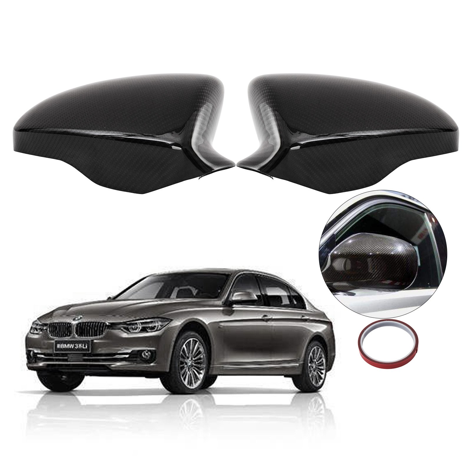 Vevor Pair Direct Add On Carbon Fiber Side Mirror Covers Caps For 20122017 Bmw F10 M5 VEVOR US