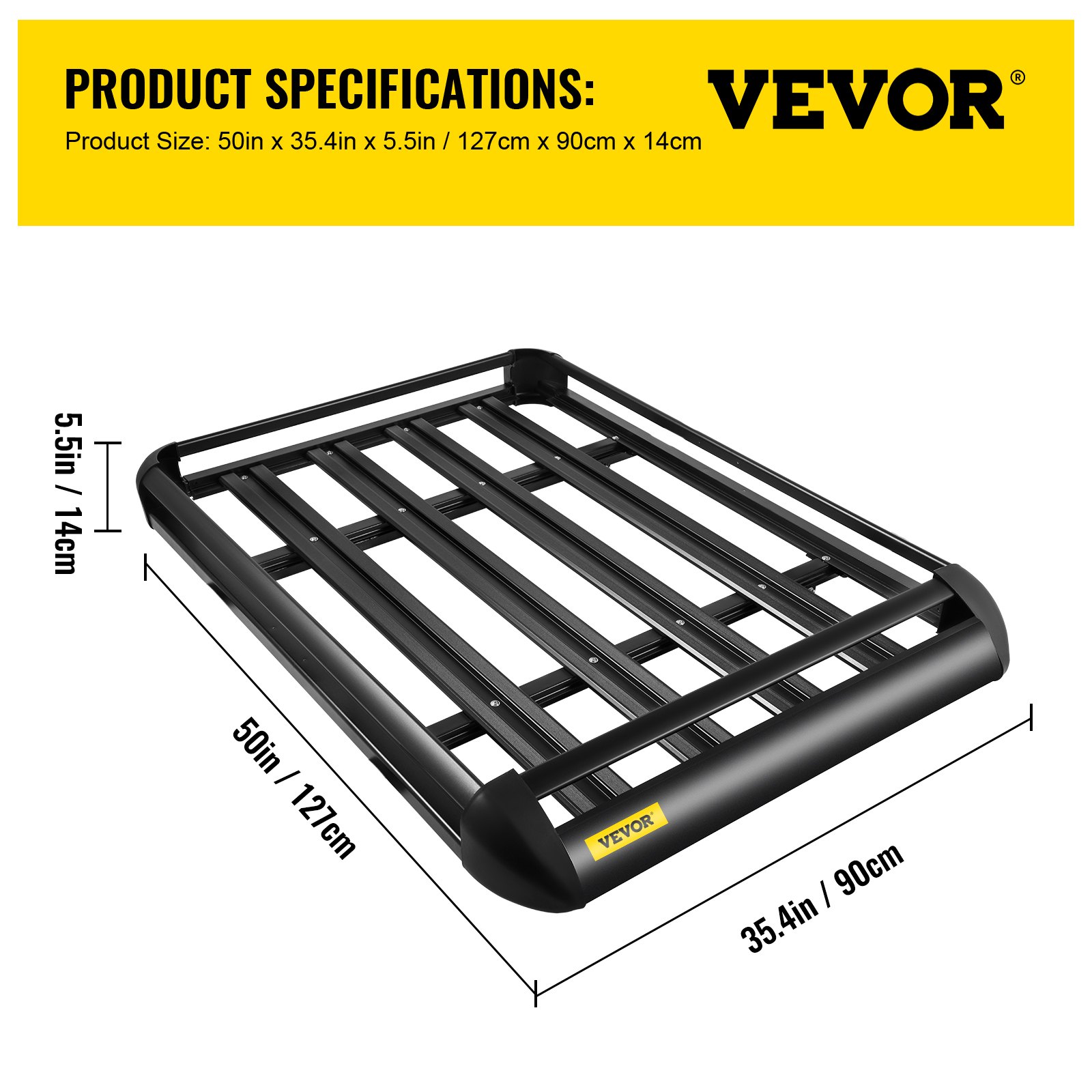 VEVOR VEVOR Roof Basket Universal Aluminum Roof Rack Basket 64x40 Inch