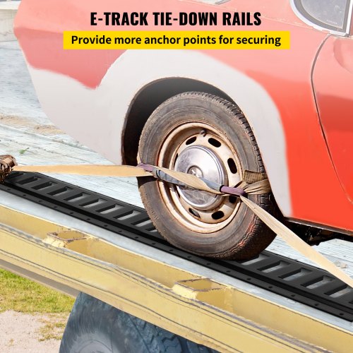 VEVOR E Track Tie Down Rails 4PCs 8Feet E Track Rails Enclosed Cargo
