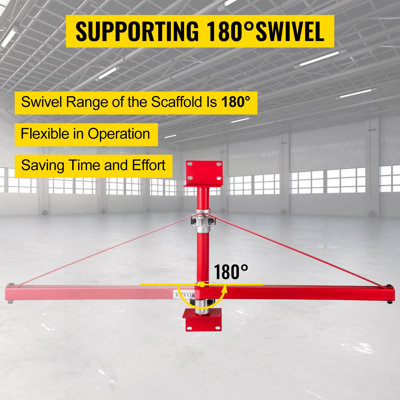 VEVOR VEVOR Scaffold Electric Hoist Swing Arm 600/300kg, Pivoting Hoist