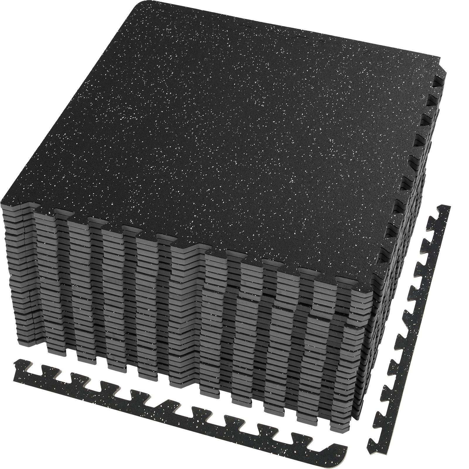 VEVOR 25 PCS 1/2 inch Thick Gym Floor Mats, 24" x 24" EVA Foam & Rubber