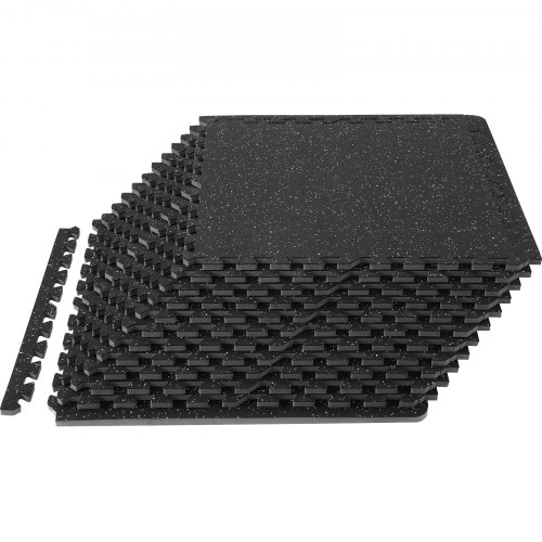 VEVOR 12 PCS 1/2 inch Thick Gym Floor Mats, 24" x 24" EVA Foam & Rubber