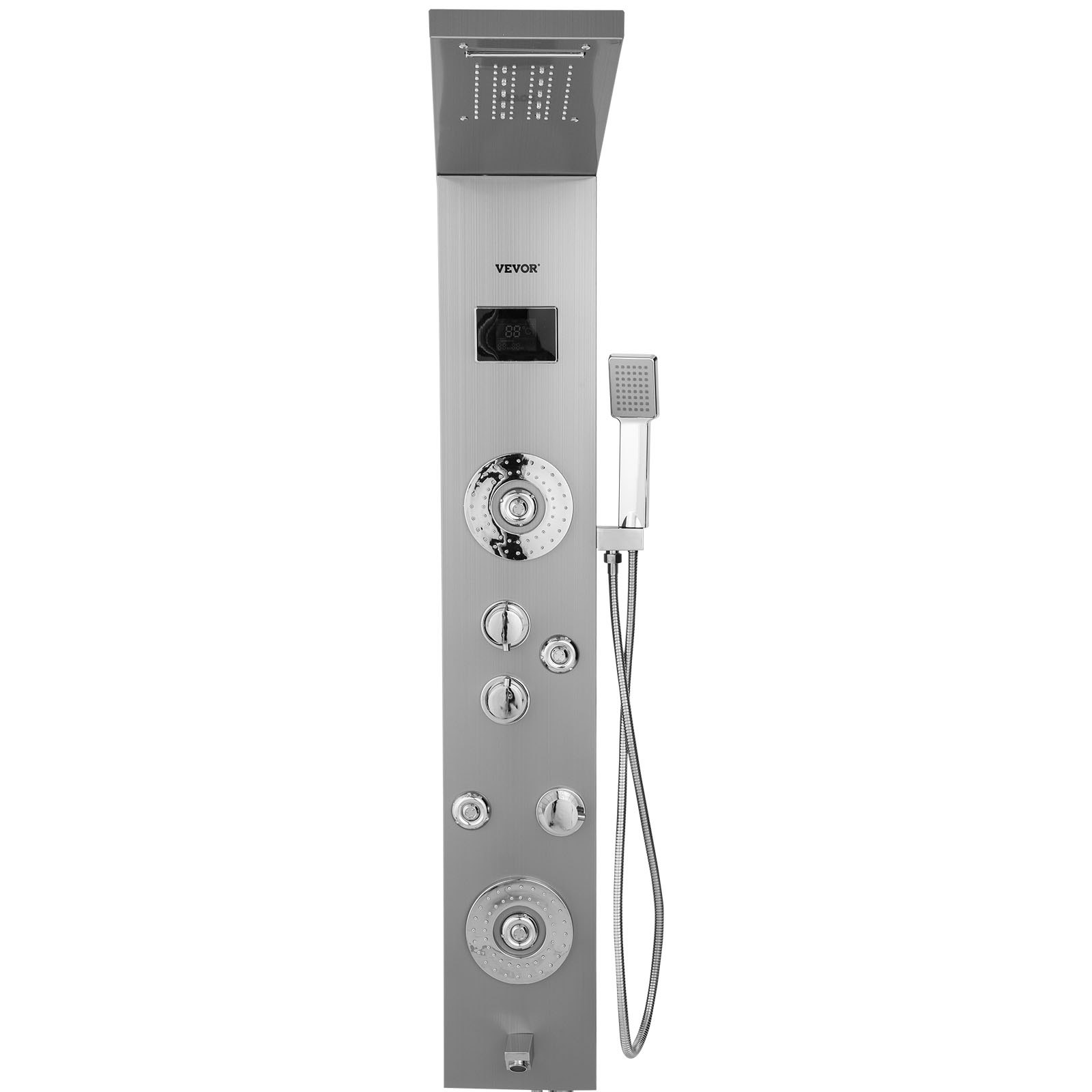 VEVOR 6 in 1 LED Shower Panel Tower System Rainfall and Mist Head Rain