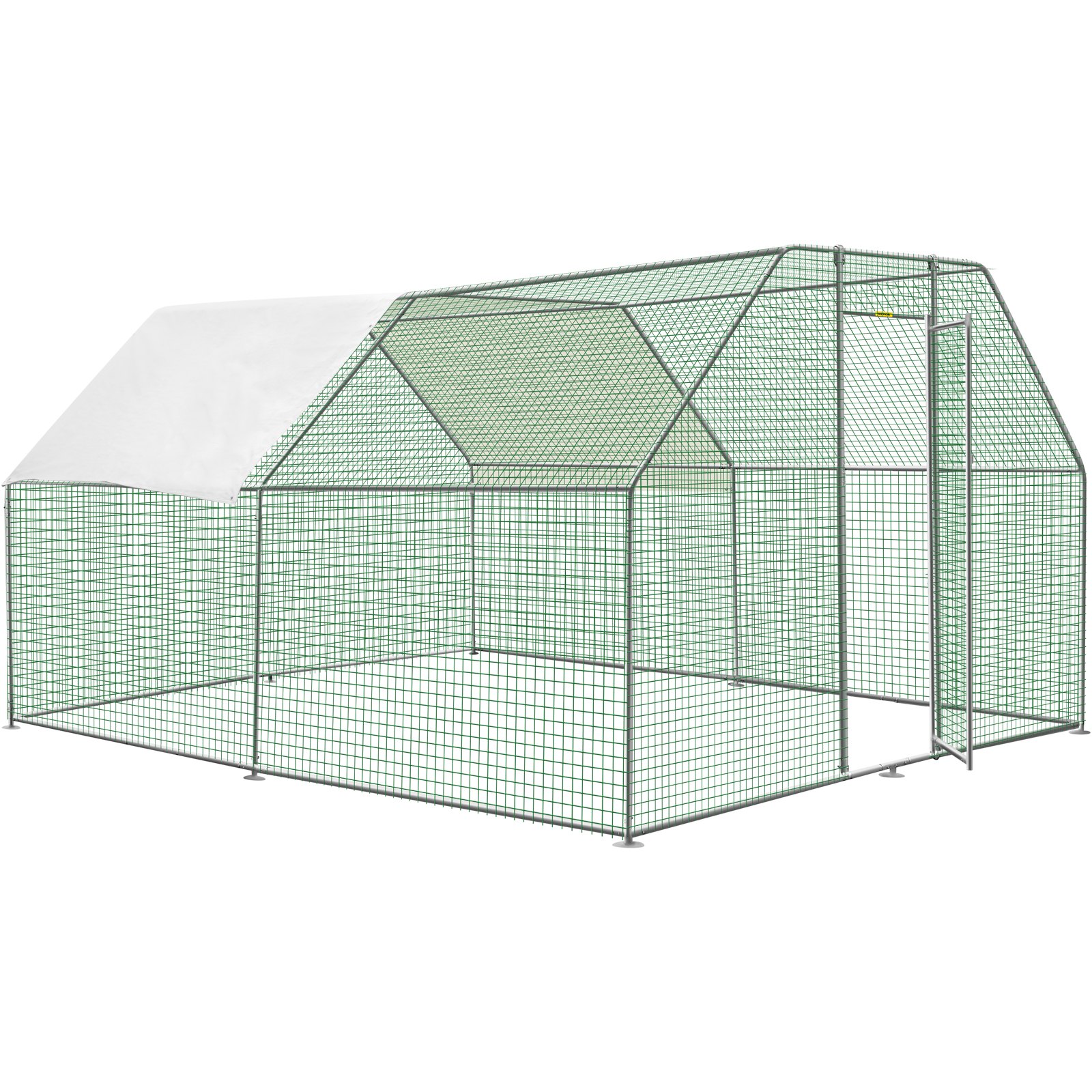 VEVOR Large Metal Chicken Coop with Run, Walk-in Chicken Runs for Yard ...