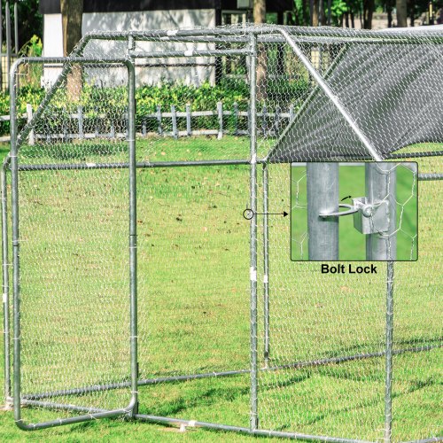 VEVOR Metal Chicken Coop, 10'x20'x6.4' Large Walkin Hen House with