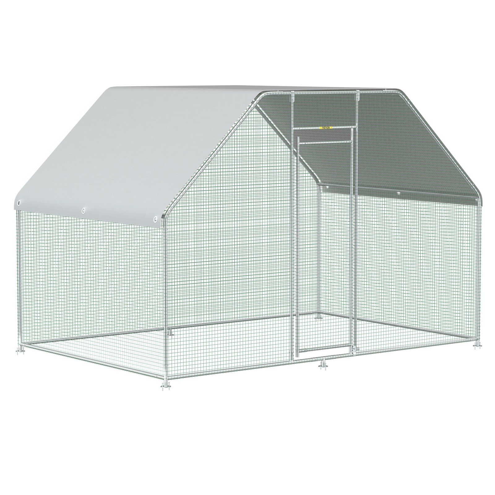 VEVOR Large Metal Chicken Coop with Run, Walkin Chicken Run for Yard ...