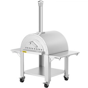 VEVOR Outdoor Pizza Oven Wood Fired Pizza Oven Movable Stainless Steel ...