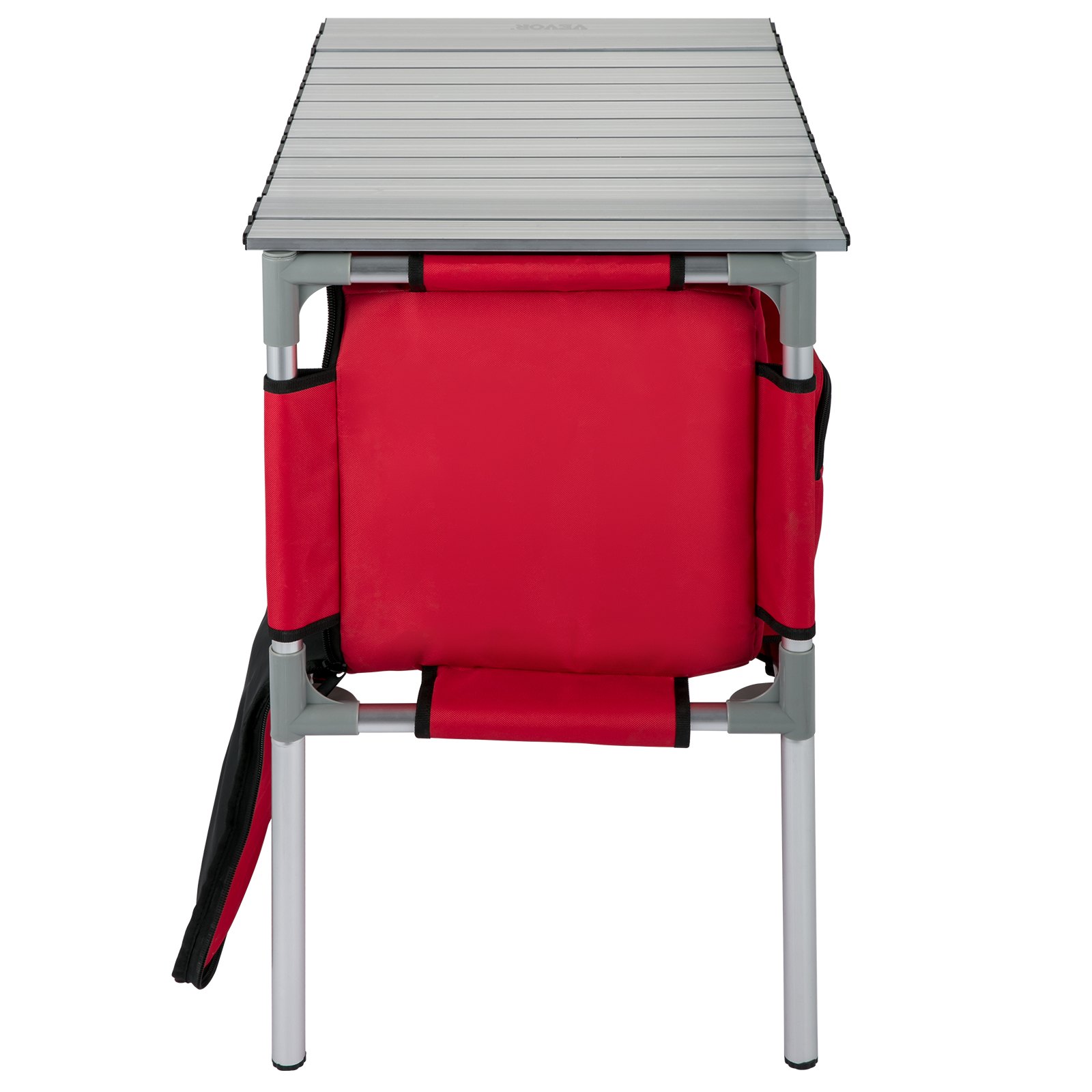 VEVOR Camping Kitchen Table, Aluminum Portable Folding Station with 4