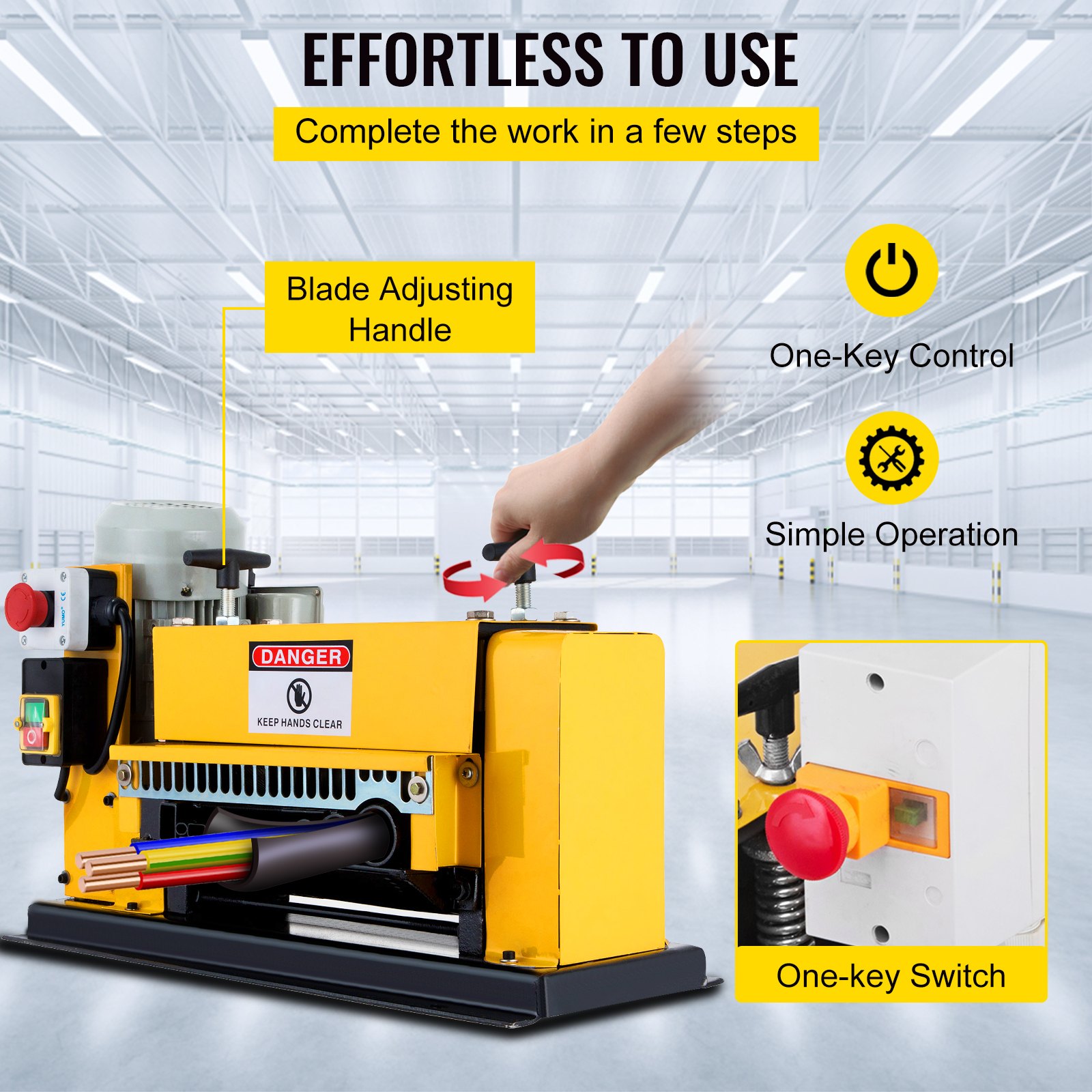 VEVOR VEVOR Electric Wire Stripping Machine Wire Range 1.5MM38MM, Wire