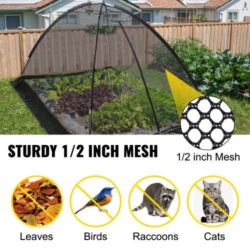 Vevor Pond Cover Dome Garden Pond Net 7x9 Ft Black Netting Covers For