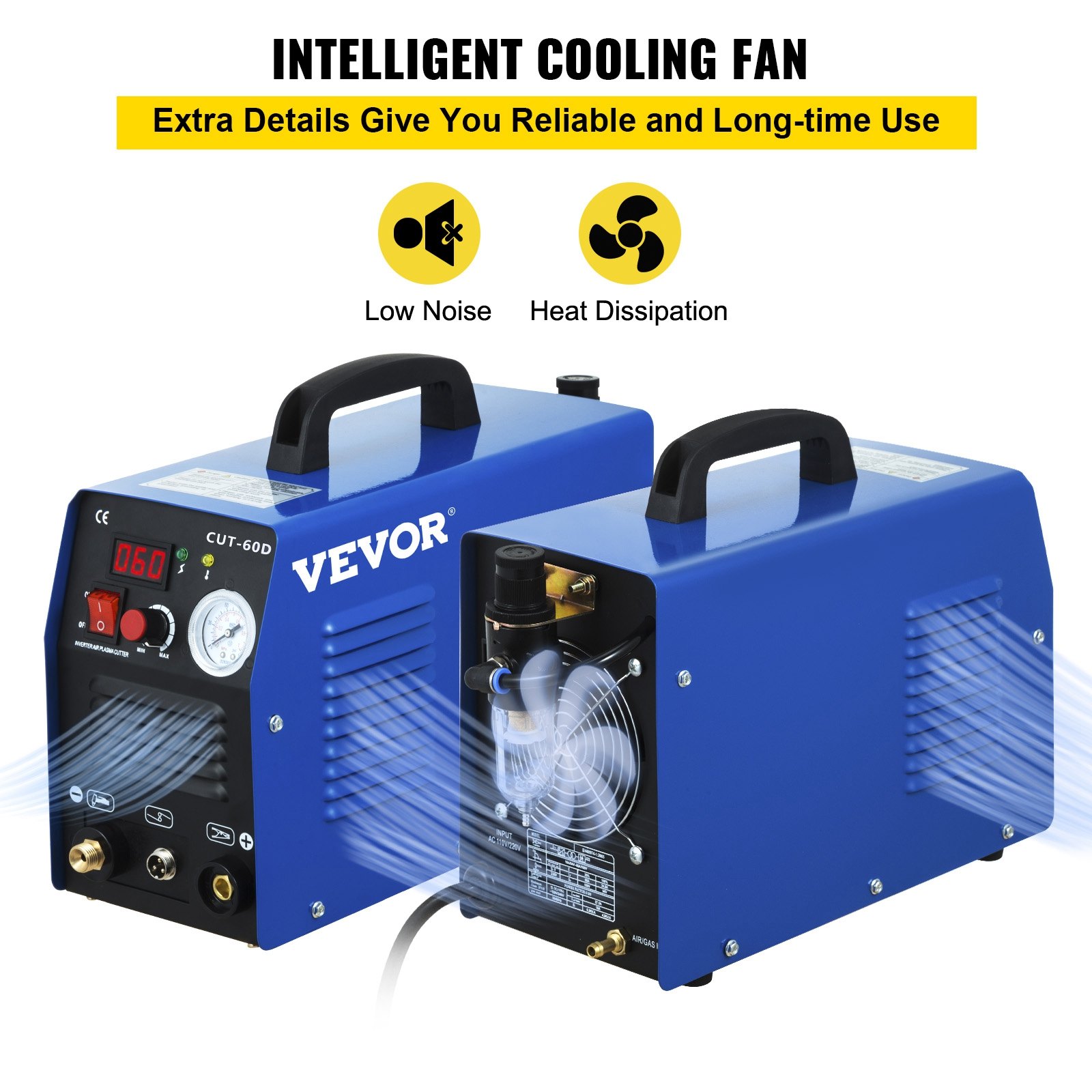 VEVOR VEVOR ICUT60 Air Plasma Cutter 60A Inverter Plasma Cutting ...