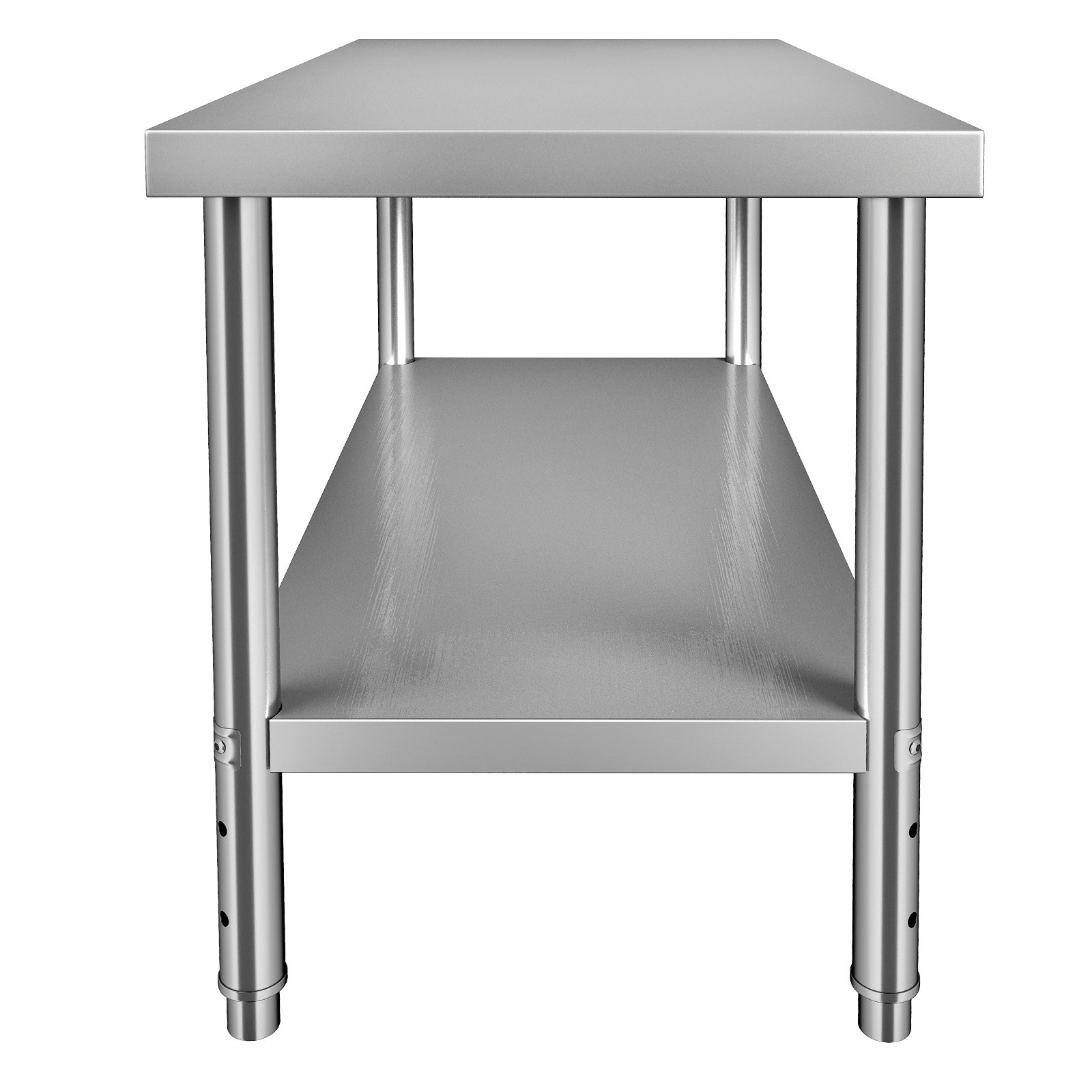 VEVOR Stainless Steel Prep Table, 48 x 24 x 34 Inch, 550lbs Load