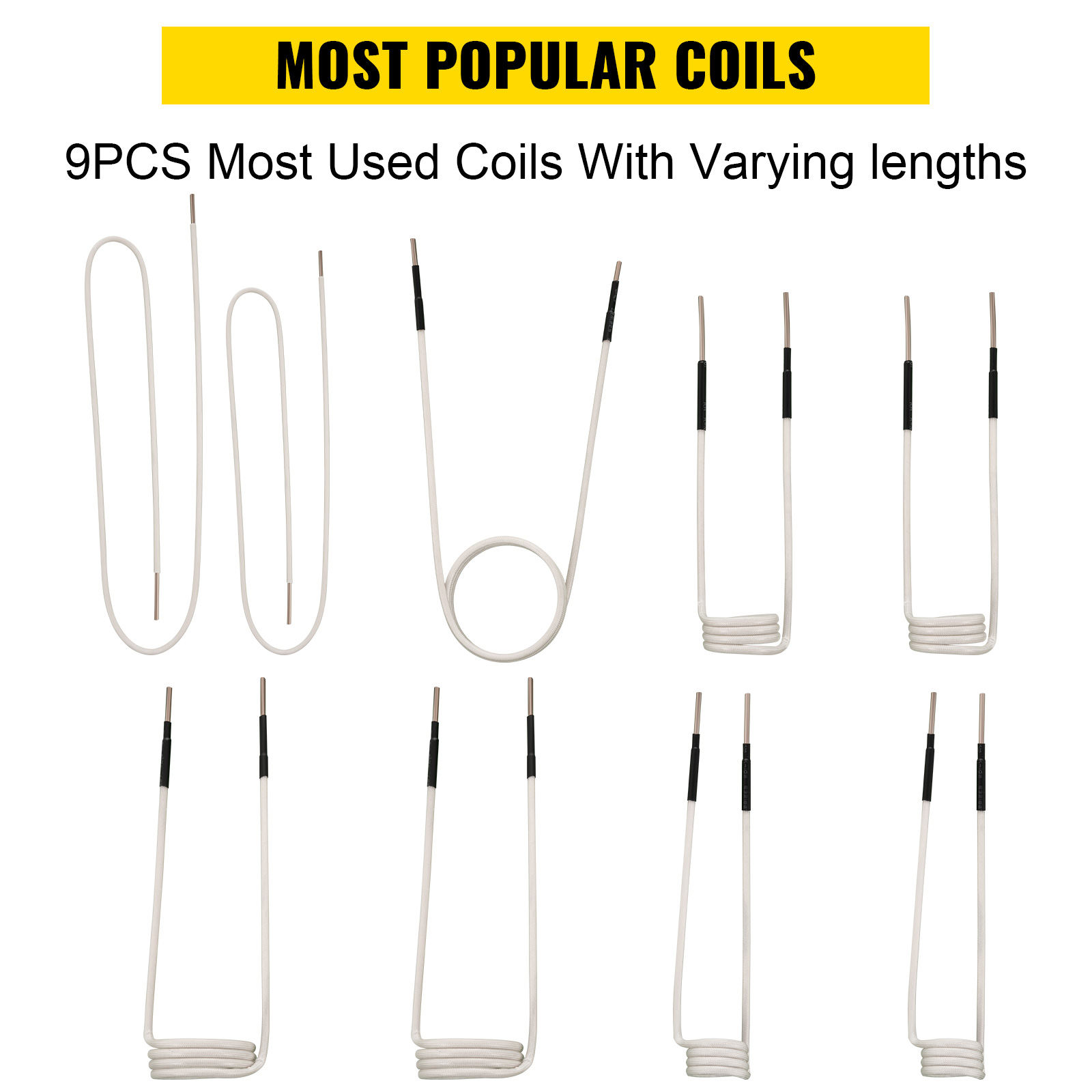 Vevor Induction Heater Coil Kit Induction Coils 9pcs For Removing Rusty