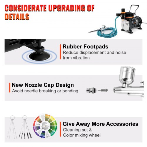 VEVOR Airbrush Kit, Professional Airbrush Set with Compressor