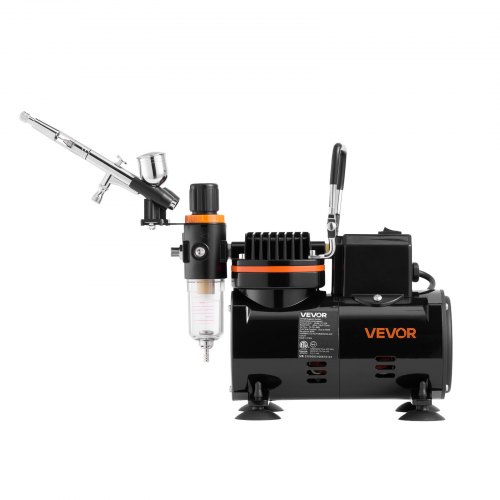Airbrushset, Dubbelverkande airbrush med kompressor, 1/6 HK, Låg ljudnivå