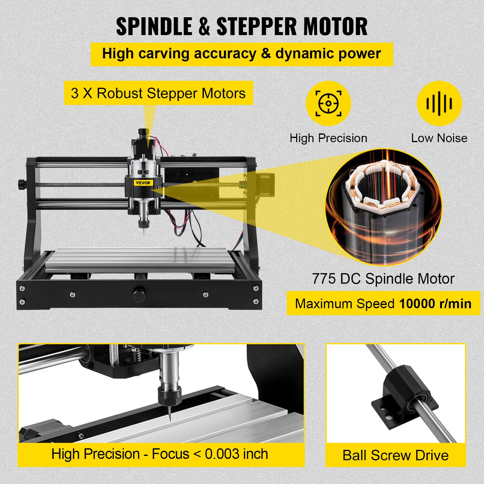 VEVOR CNC 3018 PRO Router Machine, GRBL Control 3-Axis Milling Engraver ...