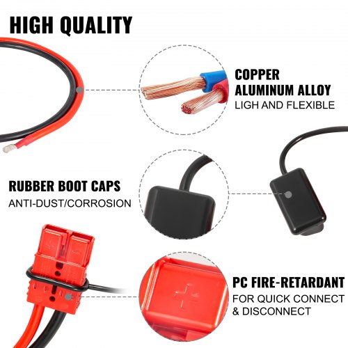 VEVOR Winch Wiring Kit 2 Gauge 32 FT Winch Quick Connect Power Cable