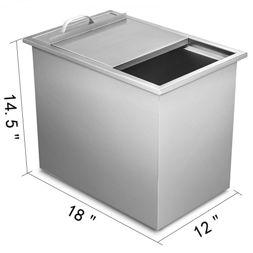 VEVOR Drop in Ice Chest 18L x 12W x 14.5H Inch Stainless Steel Ice