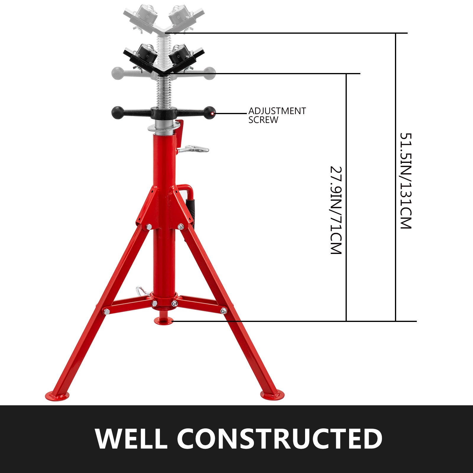 VEVOR Pipe Jack Stand with 4Ball Transfer VHead and Folding Legs