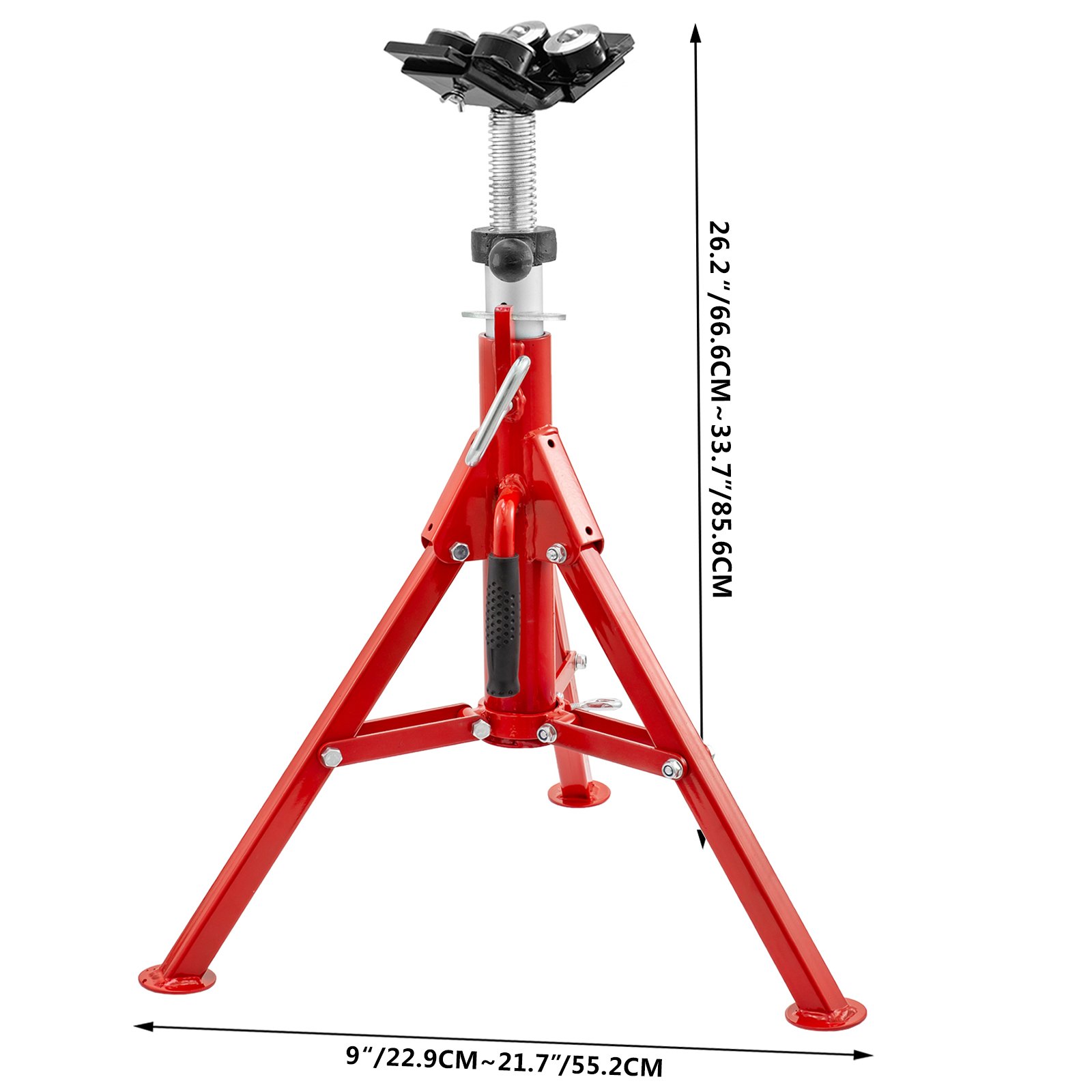 VEVOR Pipe Jack Stand with 4Ball Transfer VHead and Folding Legs