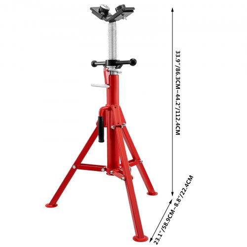 VEVOR V-Head Pipe Stand Fold-a-Jack 2/4-Ball Transfer Roller Head 12" Capacity E - Foto 3