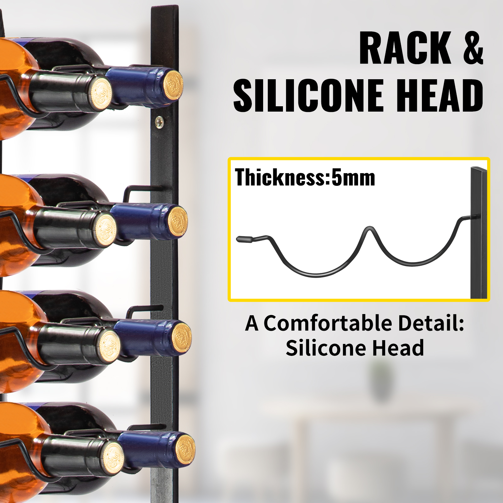 VEVOR Wall Mounted Wine Rack, 12x2 Bottles Wine Holder Towel Rack