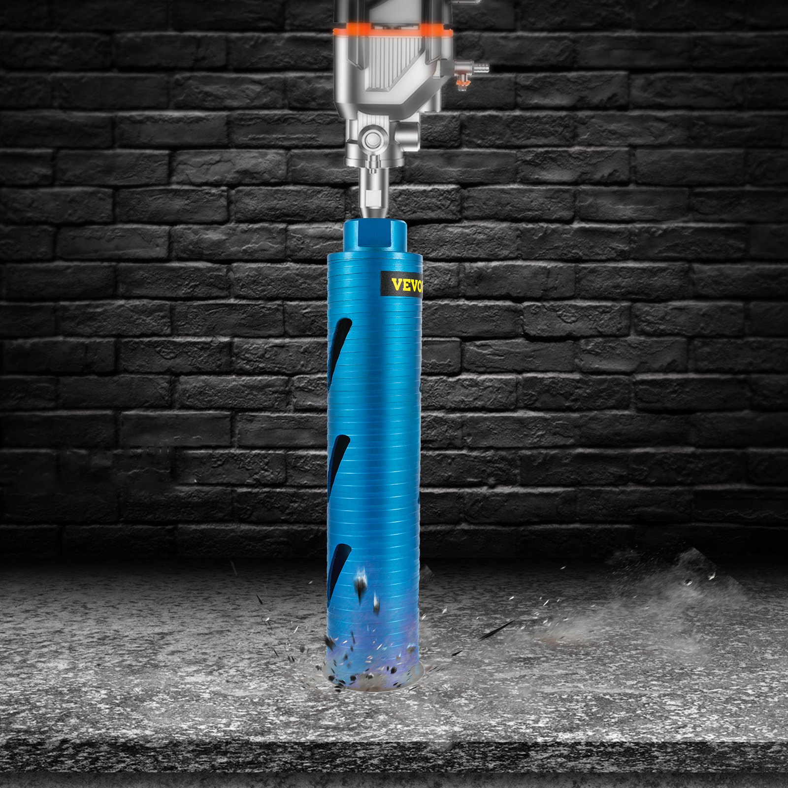 VEVOR Core Drill Bit, 2.5" / 63.5 mm Diameter 5/8"11 Threaded, 9.5