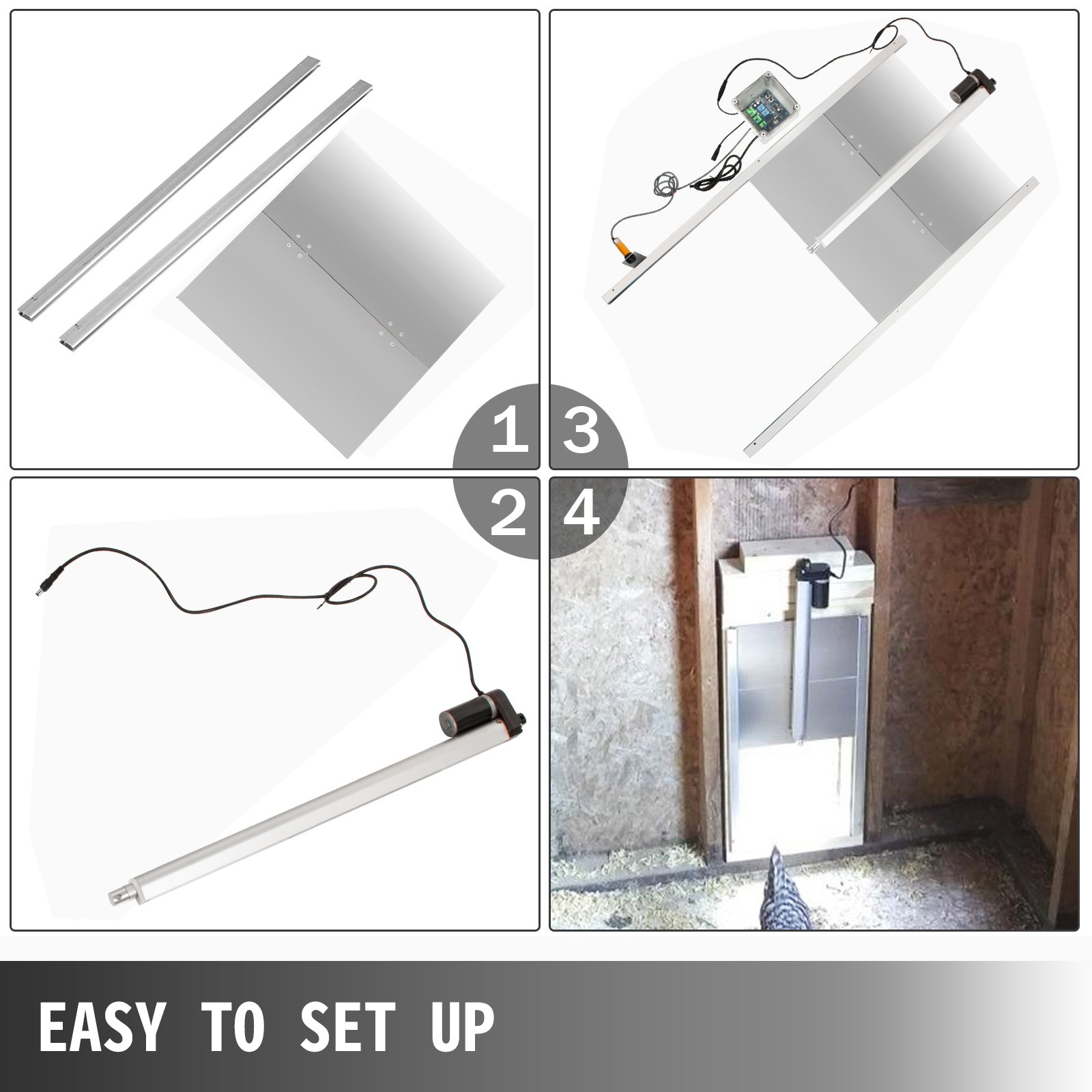 VEVOR Automatic Duck Door Opener Kits W/Light Sensor Induction 20 inch