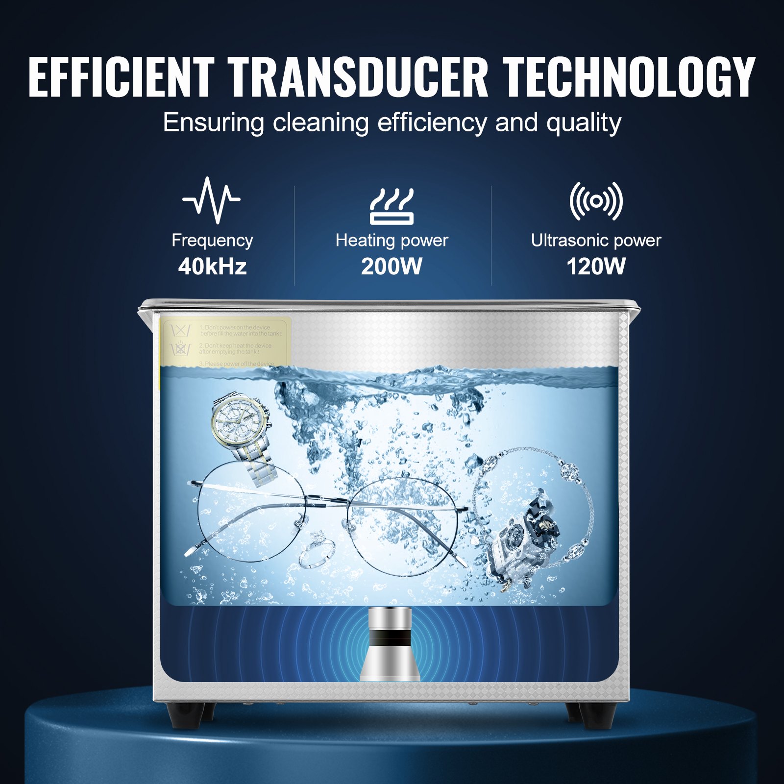 VEVOR Ultrasonic Cleaner with Digital Timer & Heater, Professional Ultra Sonic Jewelry Cleaner