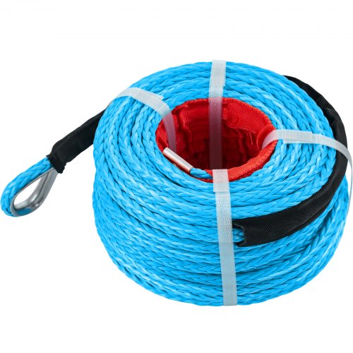 VEVOR Synthetic Winch Rope 3/8in x 100ft, Winch Line Cable with G70