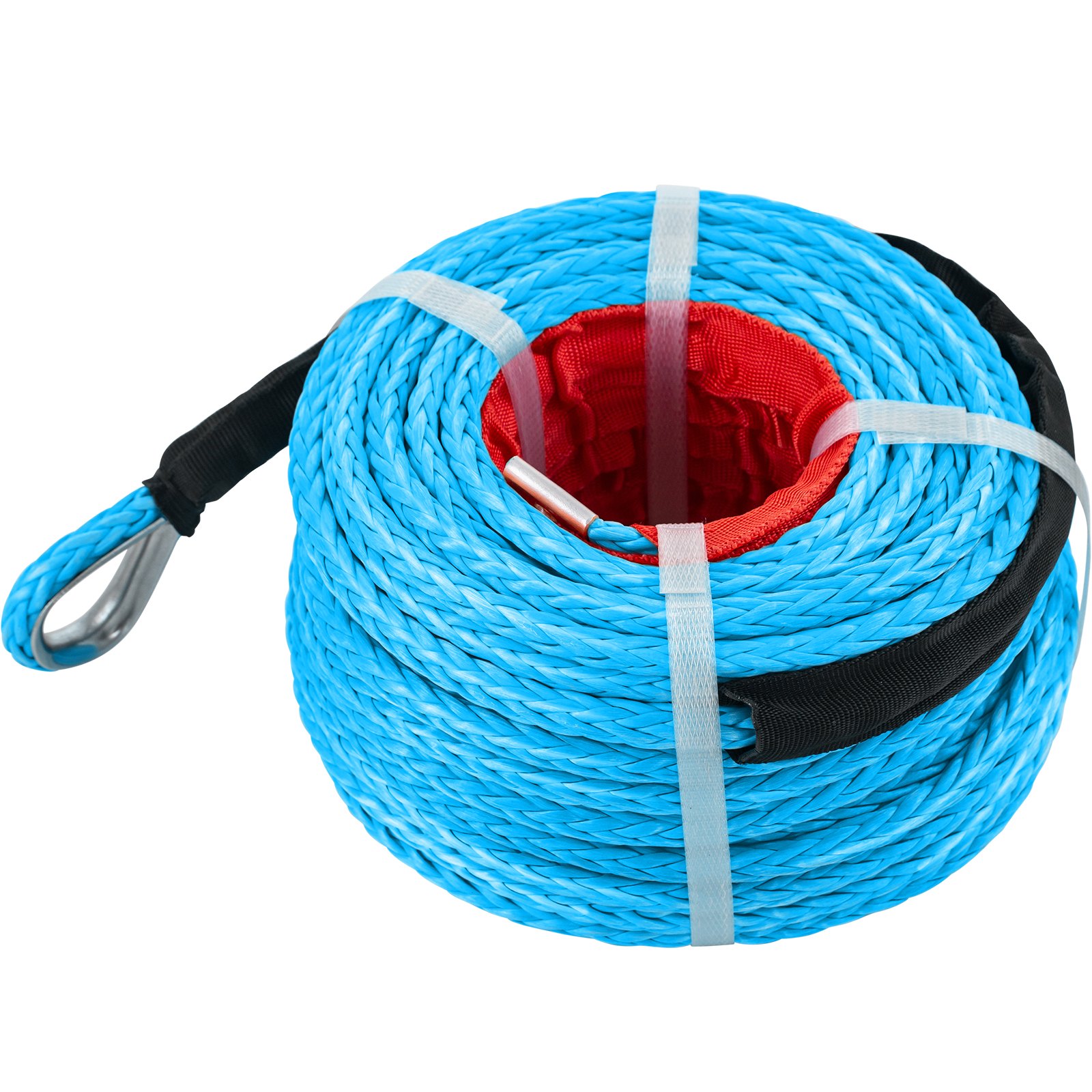 VEVOR Synthetic Winch Rope 3/8in x 100ft, Winch Line Cable with G70 Hook 18,740lbs Working