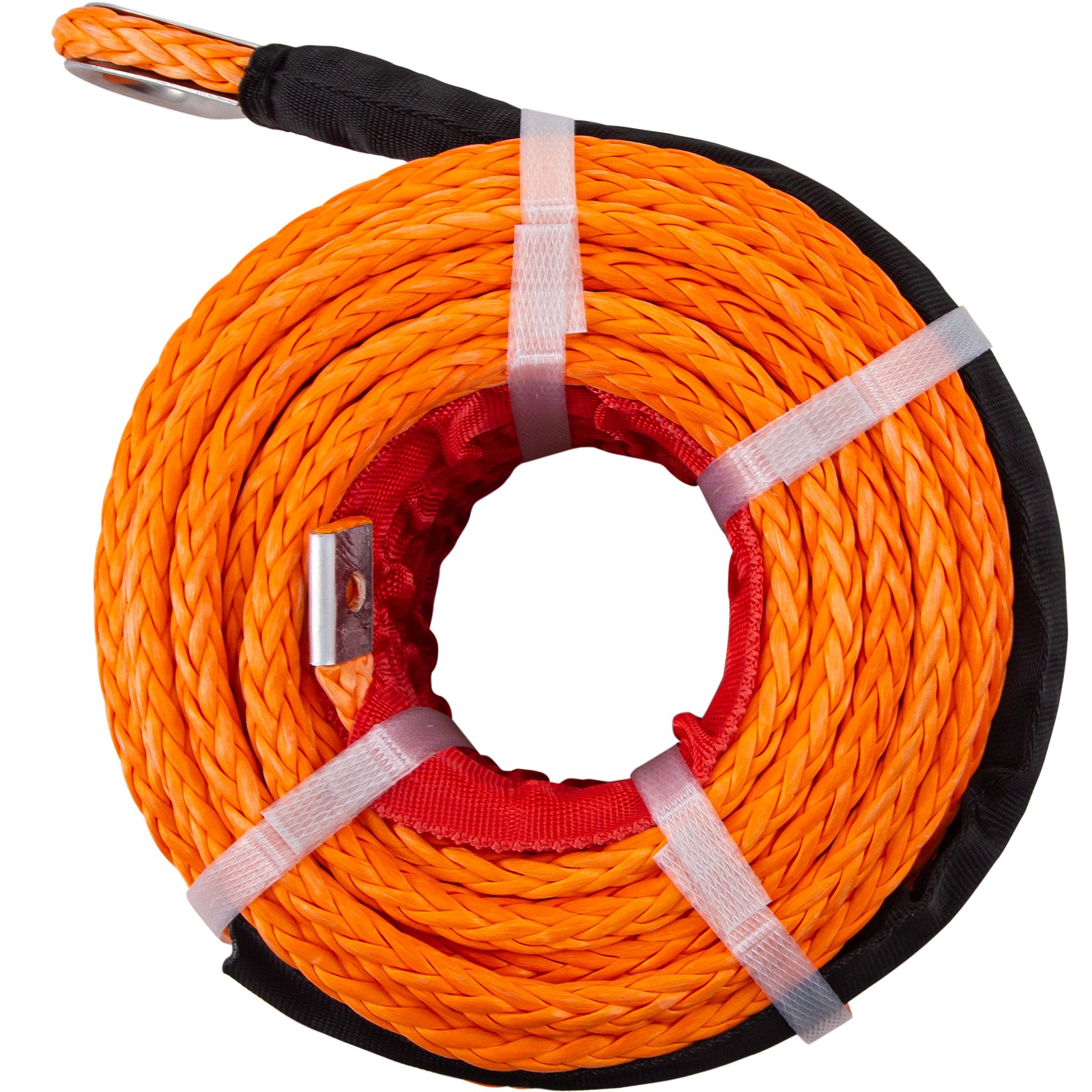 VEVOR Synthetic Winch Rope 3/8" x 100ft, Winch Cable with G70 Hook