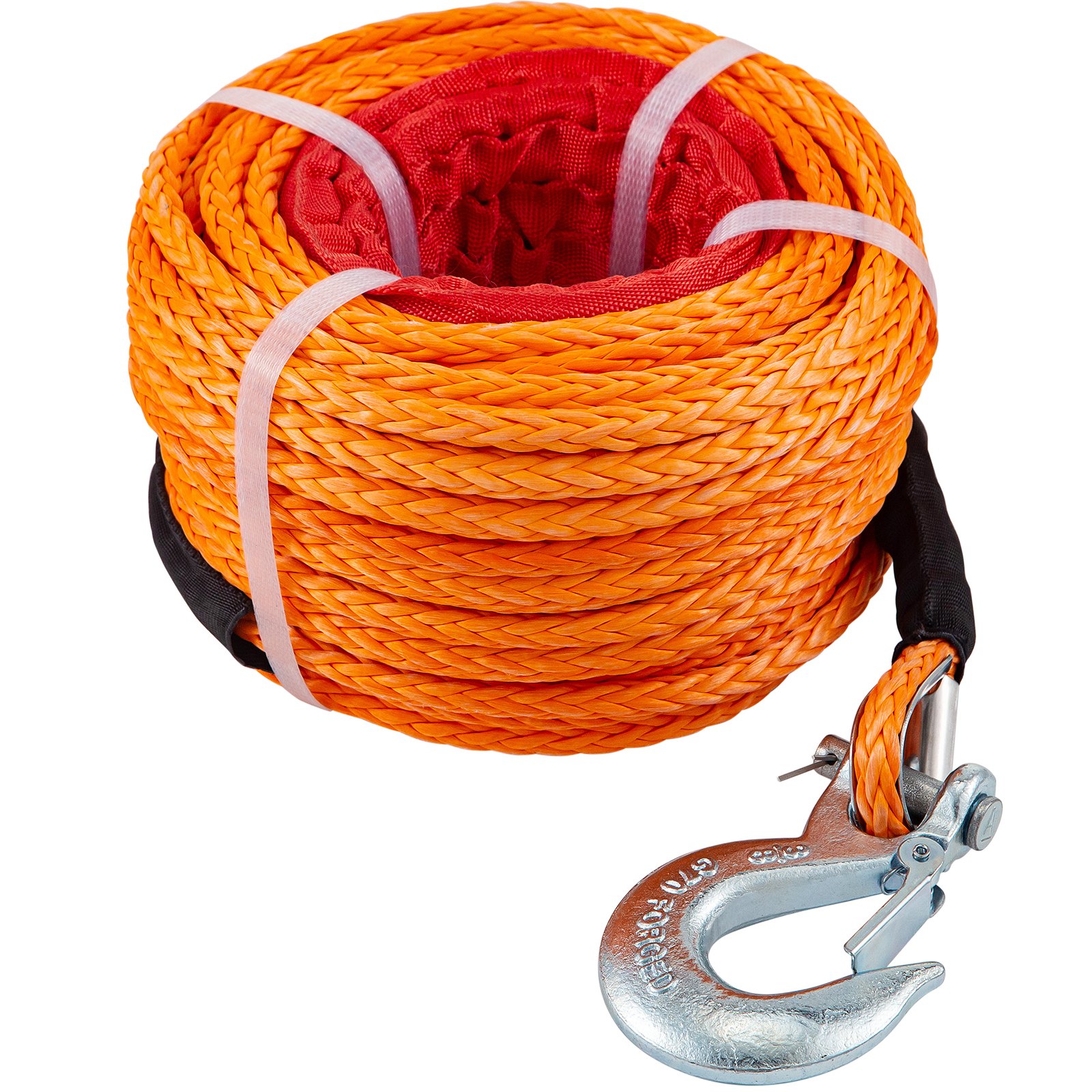 VEVOR Synthetic Winch Rope 3/8\" x 100ft, Winch Cable with G70 Hook 18740 Lbs Working Strength