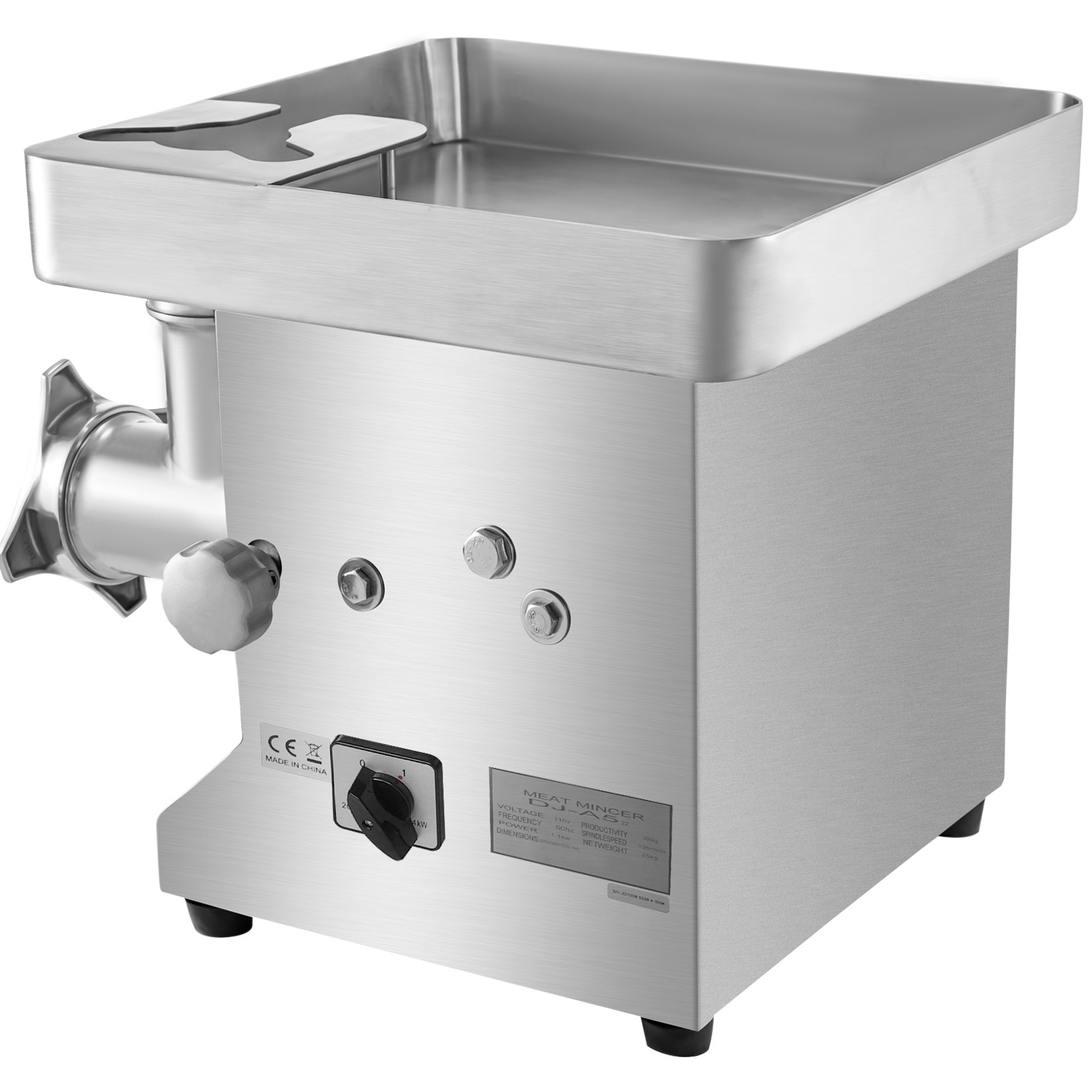 VEVOR Commercial Meat Grinder 1100W 660LB/H Stainless Steel Electric