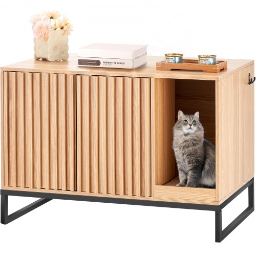 Box Enclosure Litter Box With Door Kitty Litter Box Giantex Cat