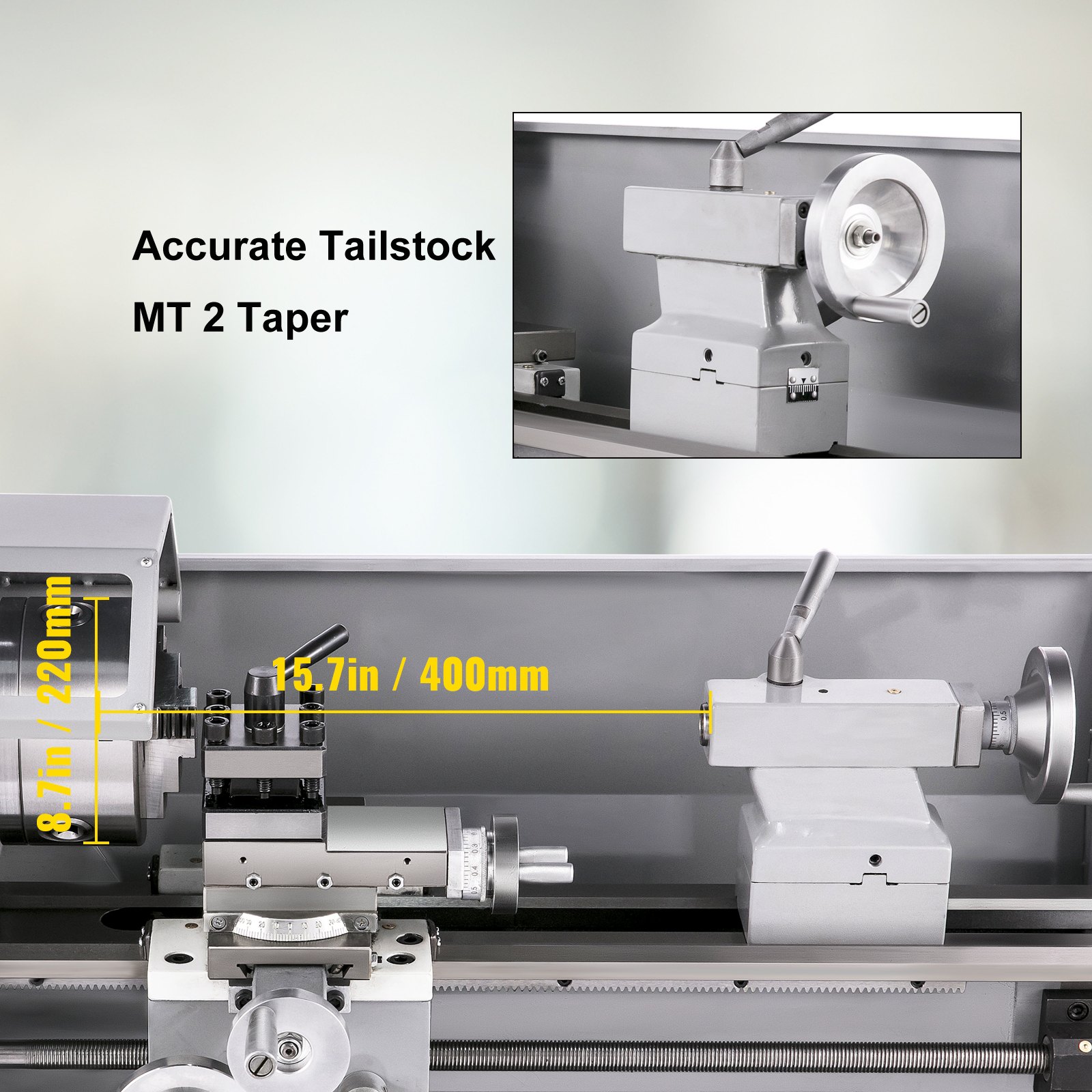 VEVOR Mini Metal Lathe 8.7"x16" Mini Lathe Machine 2250 PRM Variable