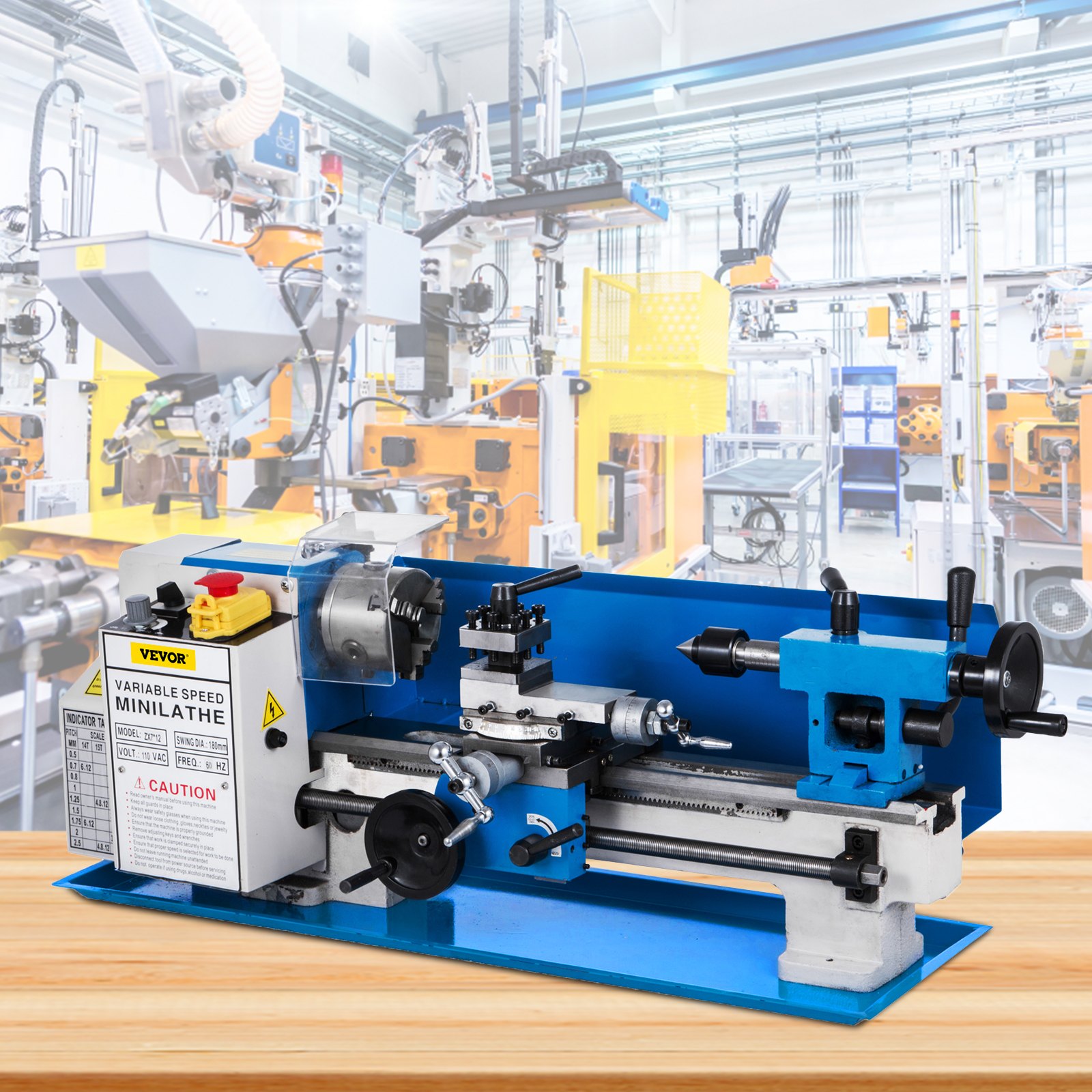 VEVOR Metal Lathe 7" x 12",Mini Metal Lathe 502500 RPM Variable Speed