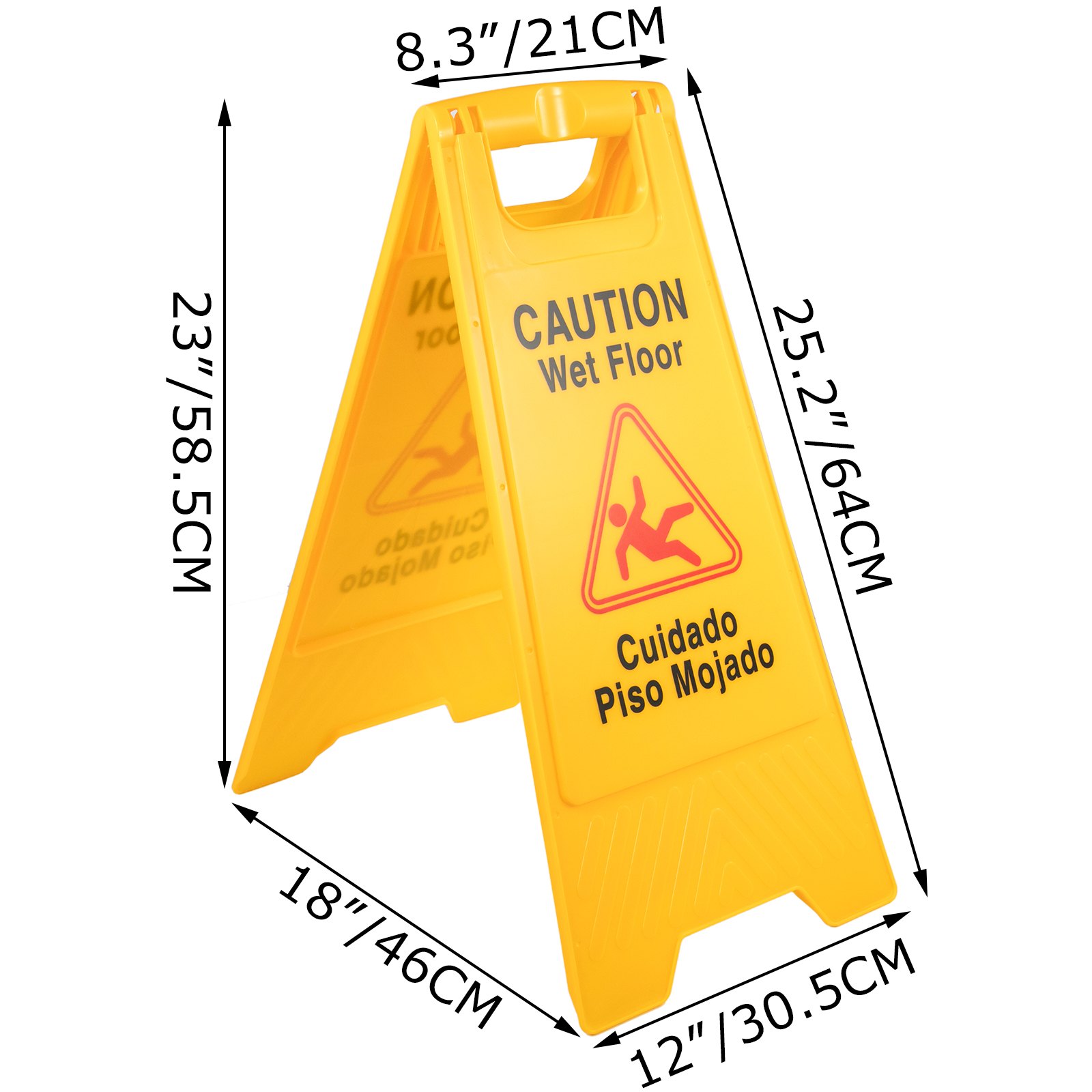 Vevor 6 Pack Caution Wet Floor Signs Yellow Wet Floor Sign Double Sided Fold Out Bilingual Floor 