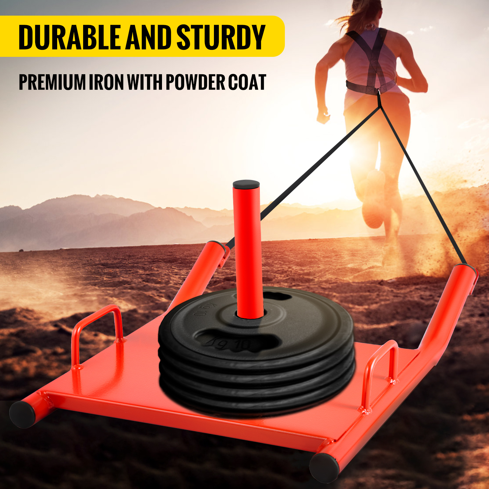 VEVOR Weight Sled Push Pull Heavy High Training Sled Drag Fitness HD ...