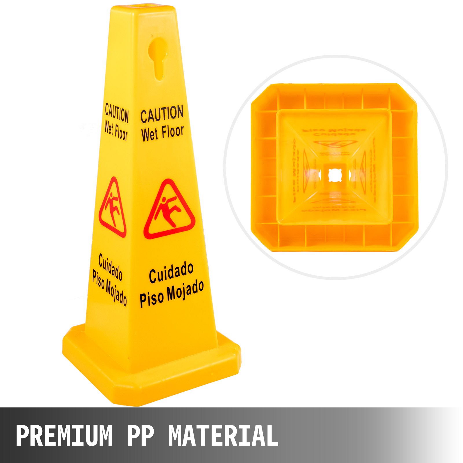 Vevor 6 Pack Floor Safety Cone 26 Inch Wet Floor Sign Yellow Caution Wet Floor Signs 4 Sided 