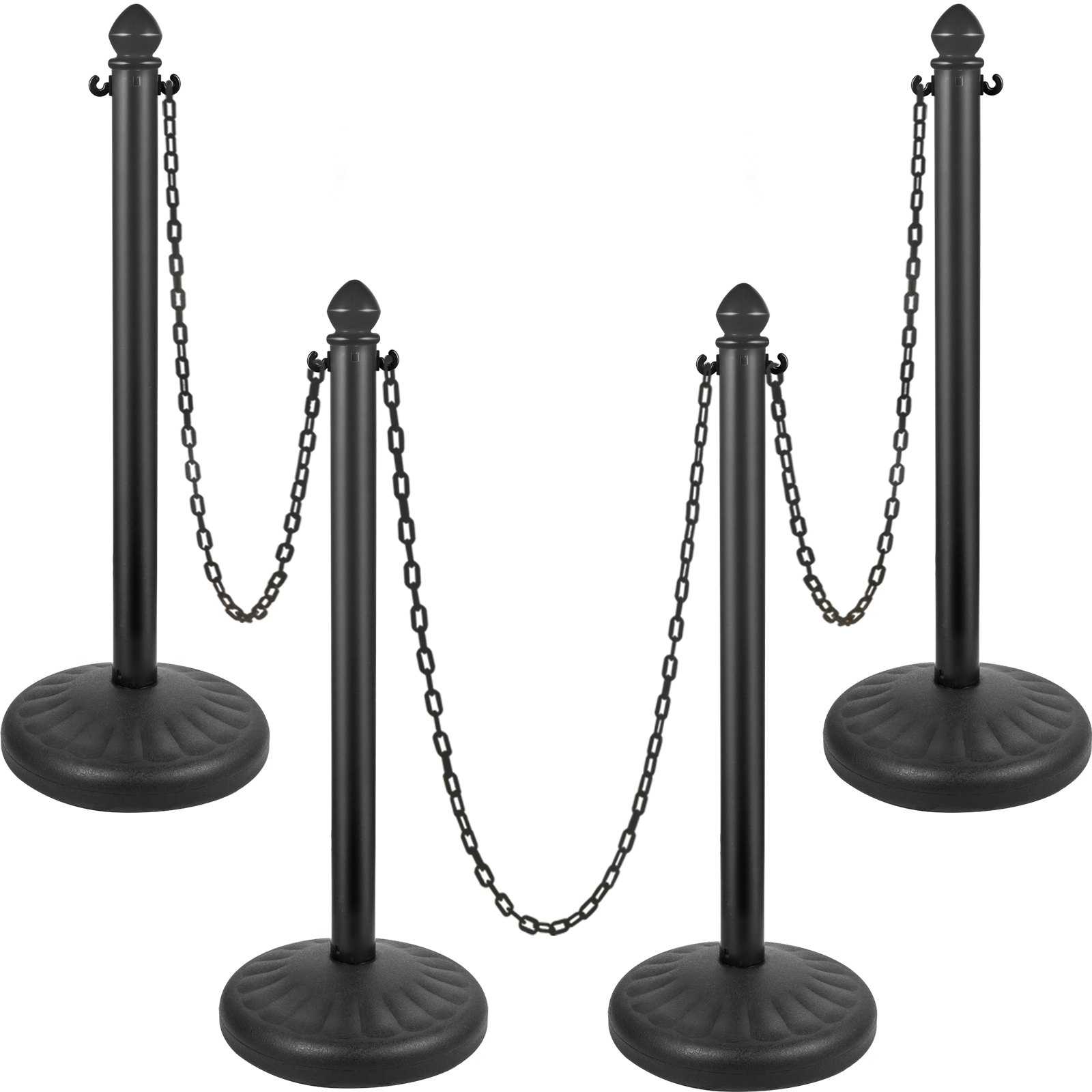 VEVOR Plastic Stanchion, 4pcs Chain Stanchion, Outdoor Stanchion w/ 4 x
