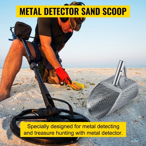 VEVOR Metal Detector Sand Scoop, Stainless Steel Metal Detecting Beach ...