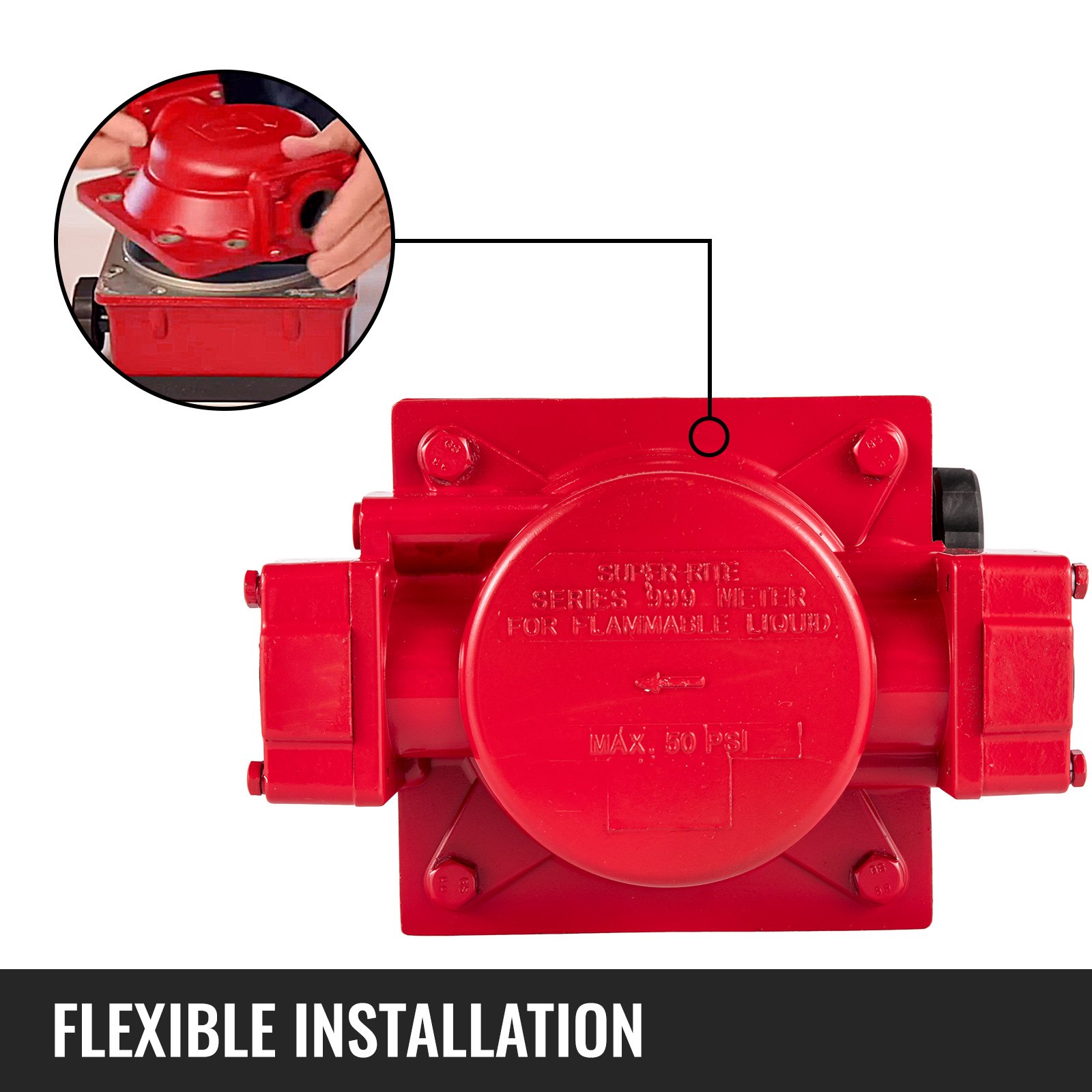 VEVOR Mechanical Fuel Meter 20 GPM Fuel Flow Meter 3Digital Batch